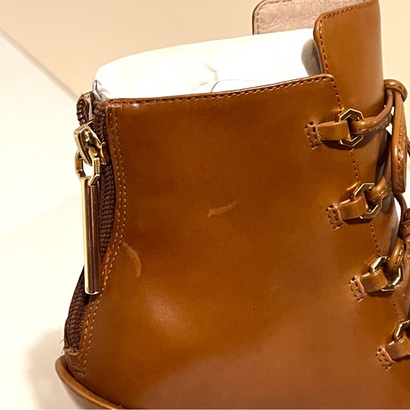 Louie Et Cie Boots Size 5.5 Tan Leather Lace Up New